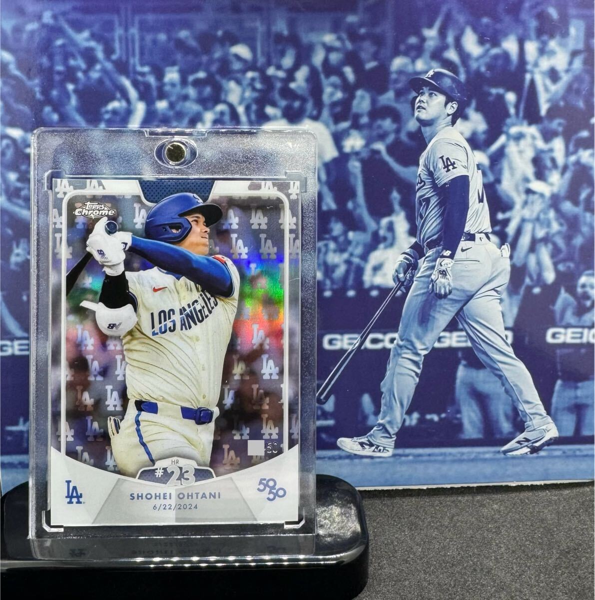 ★50枚限定★ 2024 Topps 50/50 MLB 大谷翔平 shohei ohtani HR #23 LAロゴ Chrome クロム リフラクター パラレル 50シリアル MVP