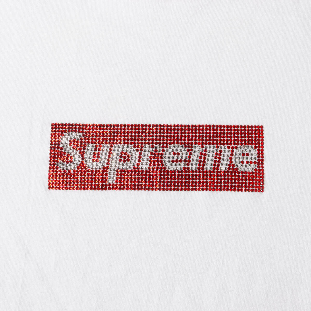 Supreme Supreme футболка размер :S / Swarovski box Logo вырез лодочкой футболка / Swarovski Box Logo Tee / белый 