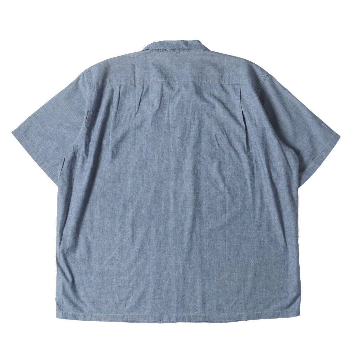 COMME des GARCONS HOMME コム デ ギャルソン オム 99AW 田中オム シャンブレー オープンカラー オーバーサイズ 半袖 シャツ / ブルー