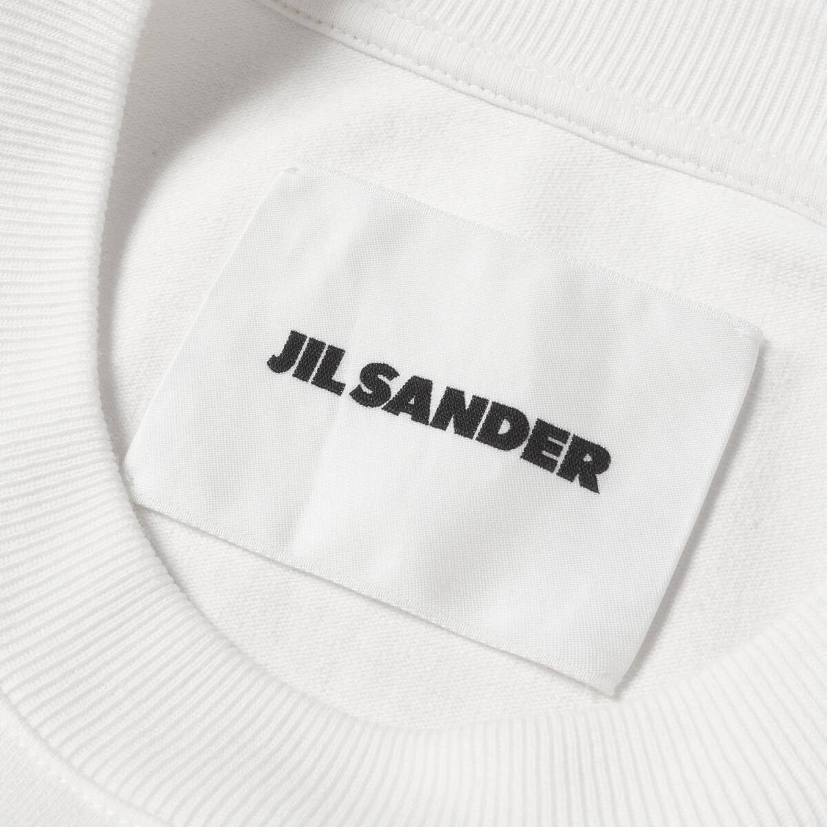 JIL SANDER Jill * Thunder футболка размер :S / 22AW нашивка имеется большой размер тяжелый to вырез лодочкой футболка / белый 