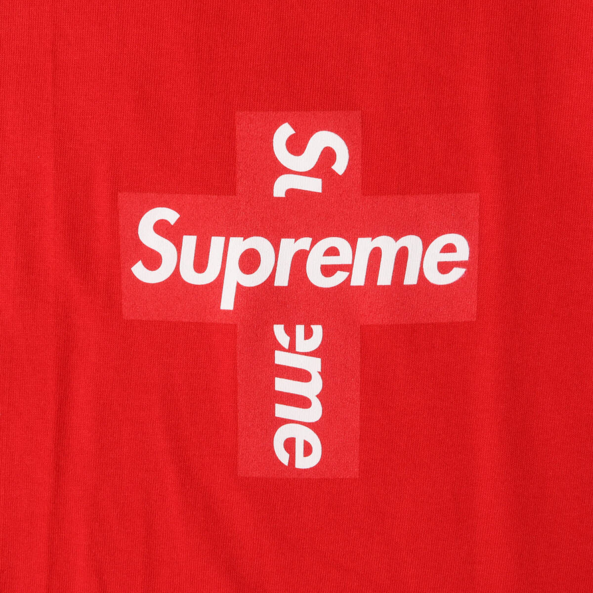 [ как новый ]Supreme Supreme футболка размер :L / 20AW Cross box Logo вырез лодочкой футболка (Cross Box Logo Tee) / красный 