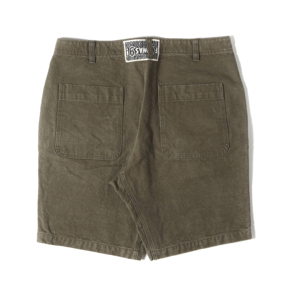 【美品】TENDERLOIN テンダーロイン パンツ サイズ:L / ダック フリスコ ワークショーツ (DUCK SHORTS) / オリーブ / ショートパンツ