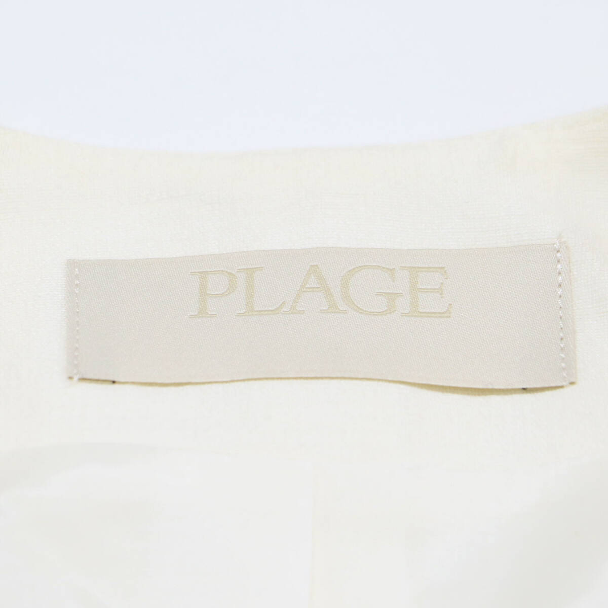 Plage プラージュ ジャケット オフホワイト 白 サイズ:36(S) / 24春夏 シャンタン Vネック ジャケット / ノーカラー 長袖 / 日本制