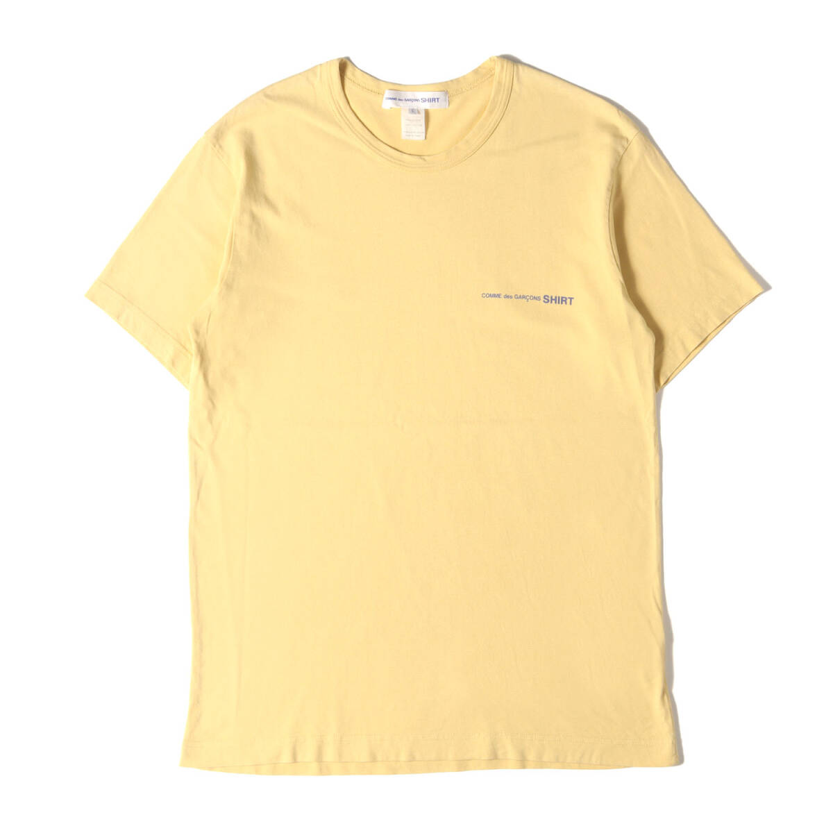 COMME des GARCONS SHIRT コムデギャルソン シャツ Tシャツ サイズ:L / ワンポイント ロゴ バインダーネック Tシャツ / イエロー