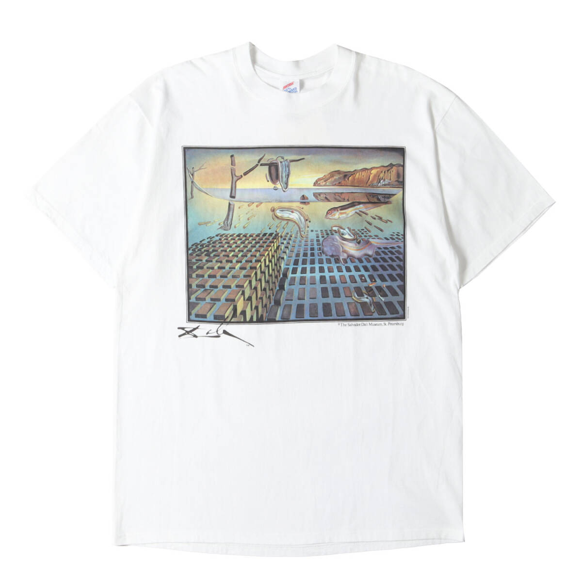 記憶の固執の崩壊] 90s Salvador Dali アートプリント Tシャツ