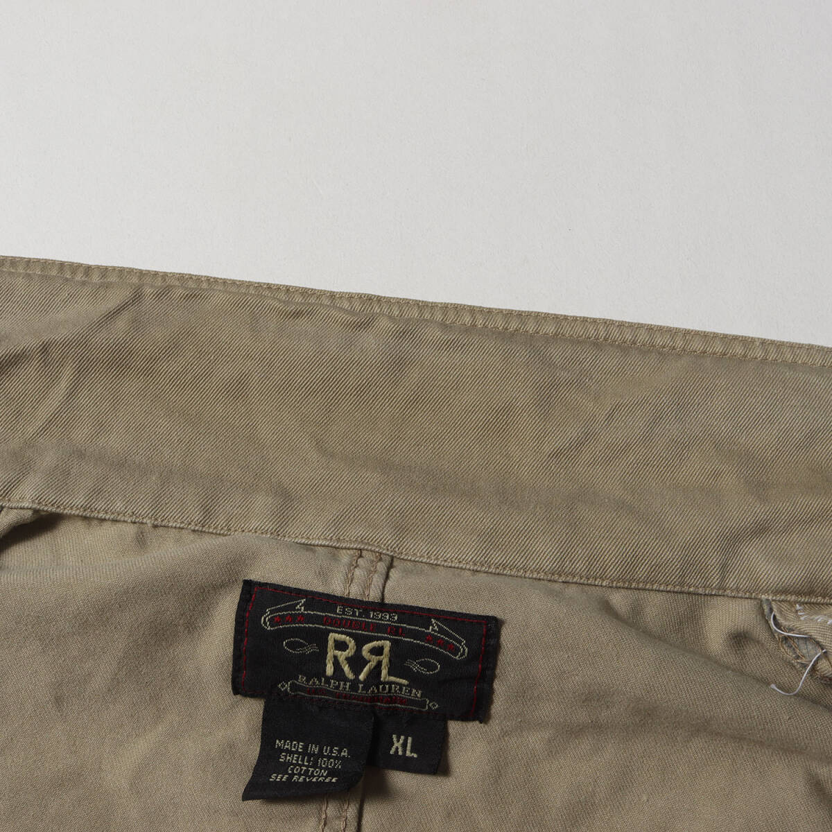 RRL ジャケット サイズ:XL 90s 三つ星 コットンツイル 3つボタン ワークジャケット USA制 ベージュ アウター ブルゾン 上著