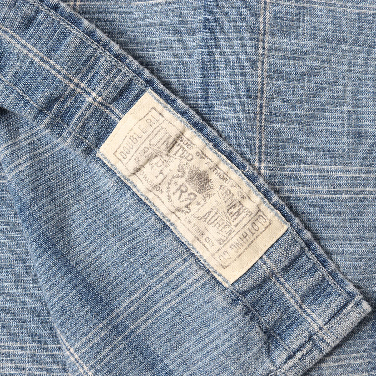 RRL シャツ サイズ:XS ヴィンテージ加工 インディゴ チェック ワークシャツ インディゴ ラルフローレン トップス カジュアルシャツ