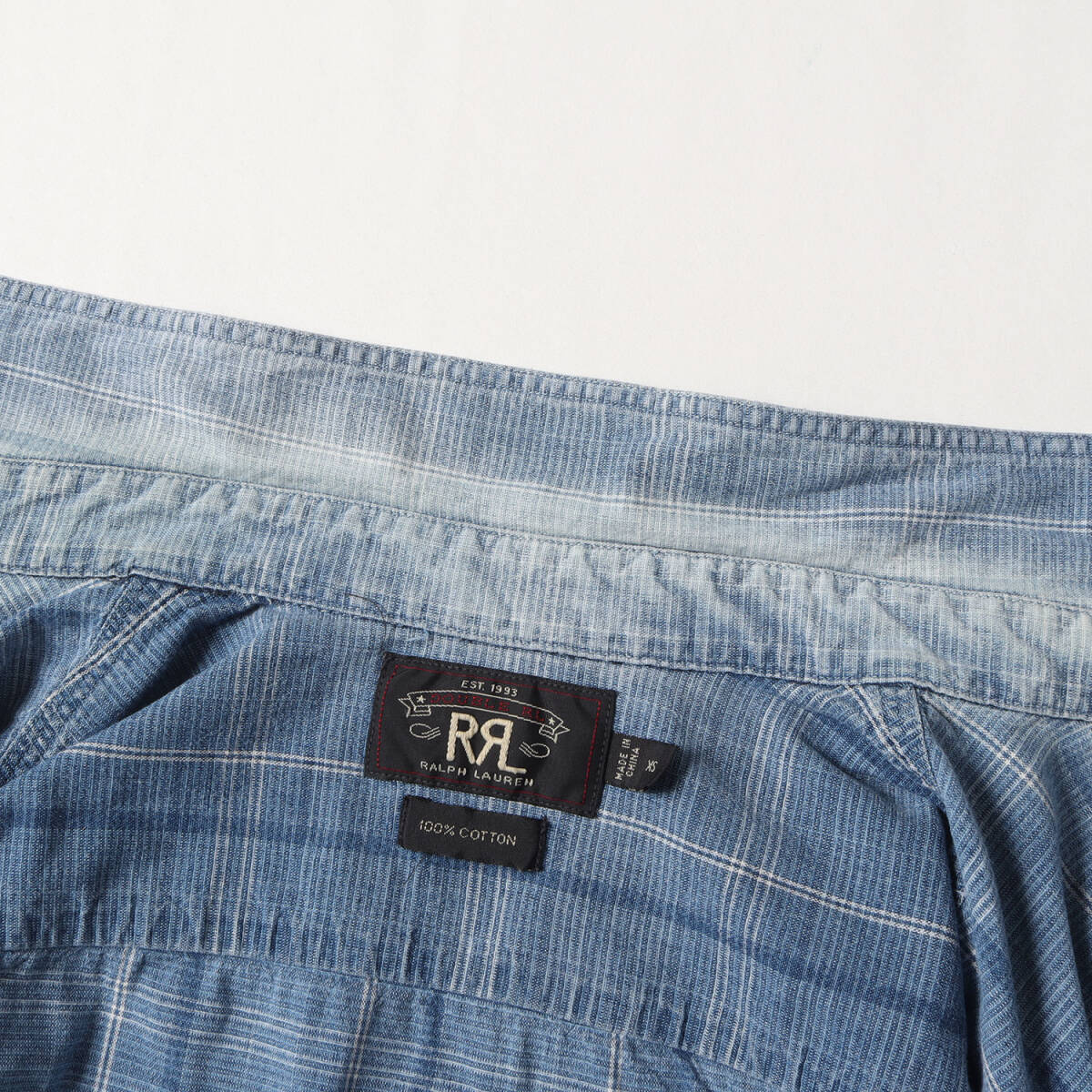 RRL シャツ サイズ:XS ヴィンテージ加工 インディゴ チェック ワークシャツ インディゴ ラルフローレン トップス カジュアルシャツ