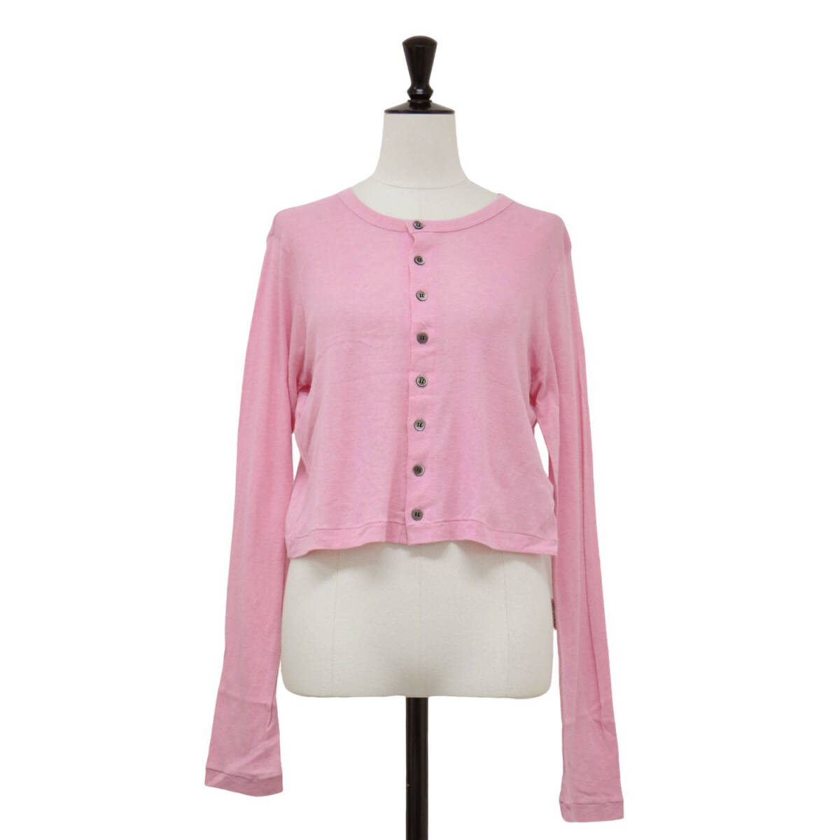 【美品】IENA イエナ カーディガン ピンク サイズ:FREE / LA BOUCLE 25春夏 シアー フライス カーディガン / ショート丈 長(zhǎng)袖 カットソー