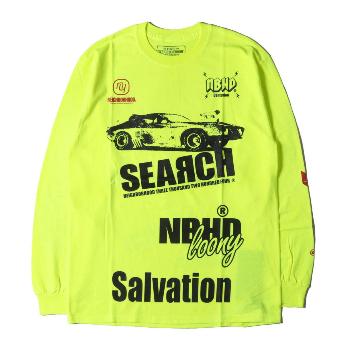 【新品】NEIGHBORHOOD ネイバーフッド 復(fù)刻モデル クレイジー グラフィック ロングスリーブ Tシャツ (SEARCH / C-TEE. LS) / イエロー M