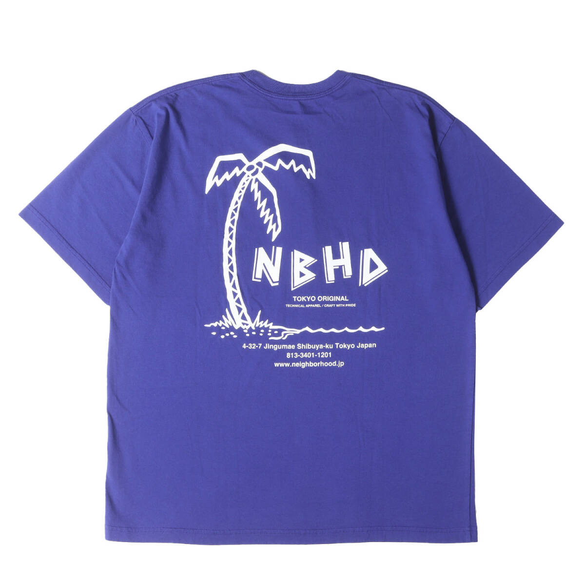 NEIGHBORHOOD ネイバーフッド Tシャツ サイズ:L / 24SS パームツリー グラフィック クルーネック Tシャツ (NH.TEE SS-6) / ブルー