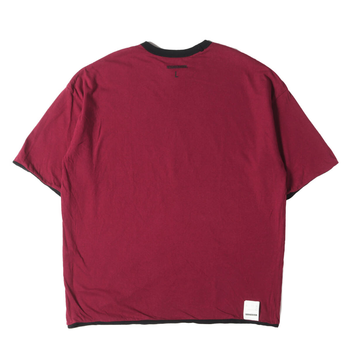【美品】NEIGHBORHOOD ネイバーフッド 23AW ミリタリーロゴ リバーシブル Tシャツ(REVERSIBLE CREWNECK SS) / ブラック バーガンディー L