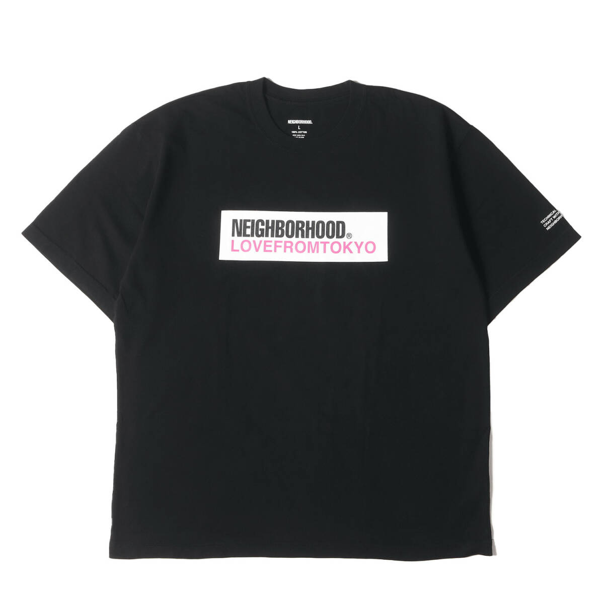 NEIGHBORHOOD ネイバーフッド Tシャツ サイズ:L / 23SS ボックスロゴ クルーネック Tシャツ / ブラック 黒 / トップス カットソー