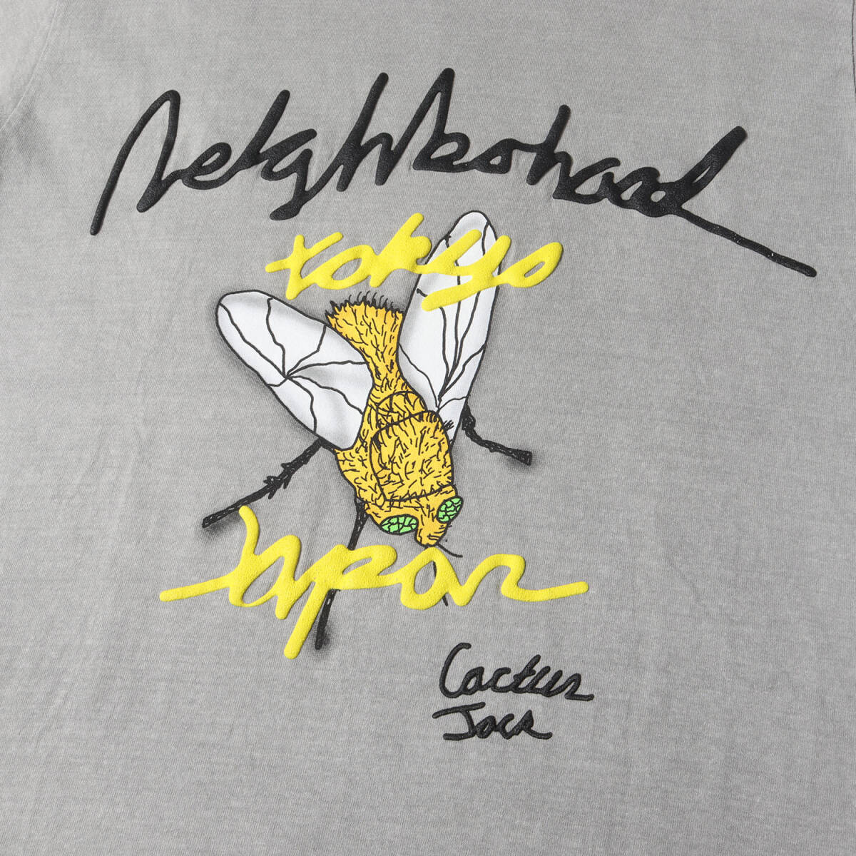 【美品】NEIGHBORHOOD ネイバーフッド Tシャツ サイズ:M / 21SS Travis Scott / Cactus Jack 発泡プリント グラフィック Tシャツ グレー