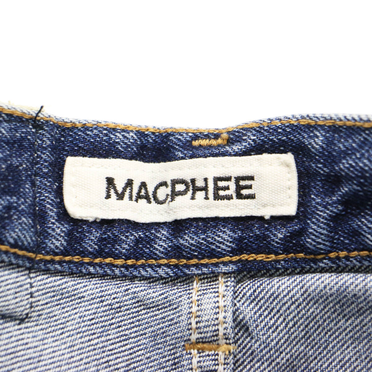 MACPHEE マカフィー パンツ ダークブルー サイズ:32(5號) / コットン デニム ブーツカット パンツ / センタープレス ナノバブル加工