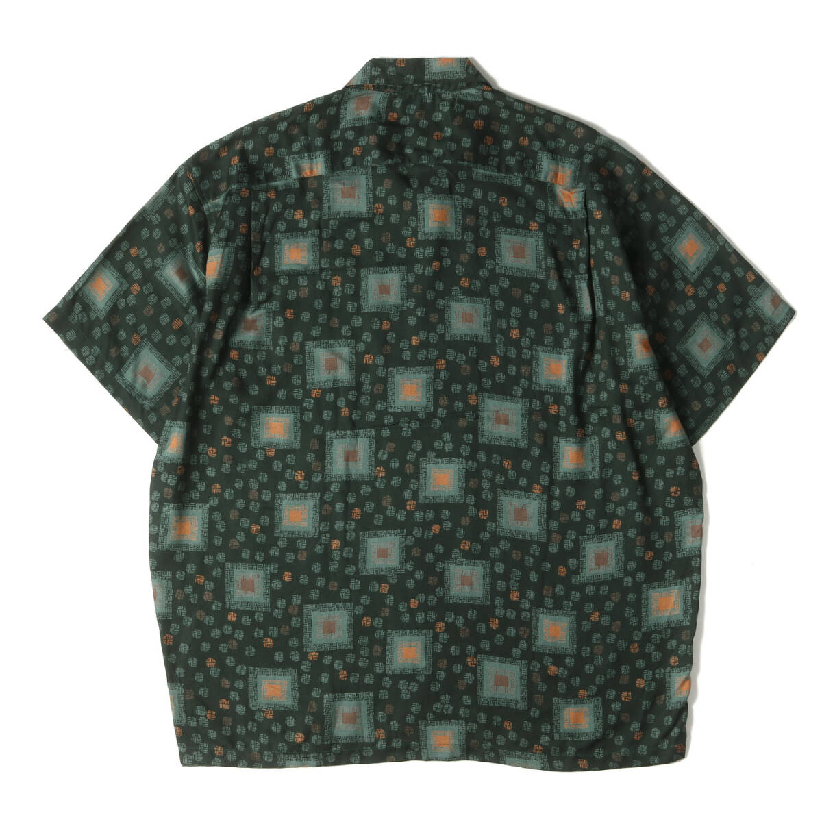 【新品】STUSSY ステューシー シャツ サイズ:L / 90s OLD STUSSY 王冠 白タグ 和柄 レーヨン アロハシャツ (USA制 / デッドストック)