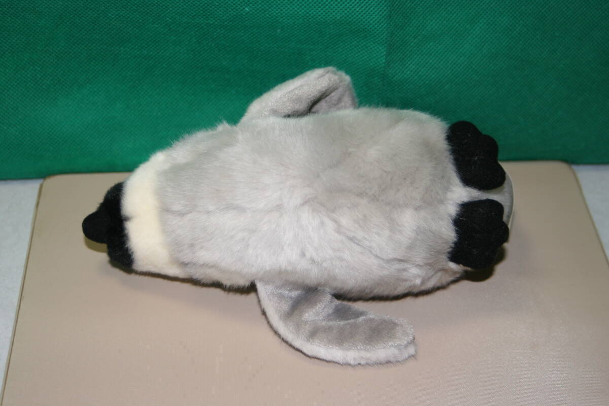 動物 ペンギン グレー 寝そべり ぬいぐるみ 約23cm トイザラス　赤ちゃん 水族館　お尻にペレット_画像8