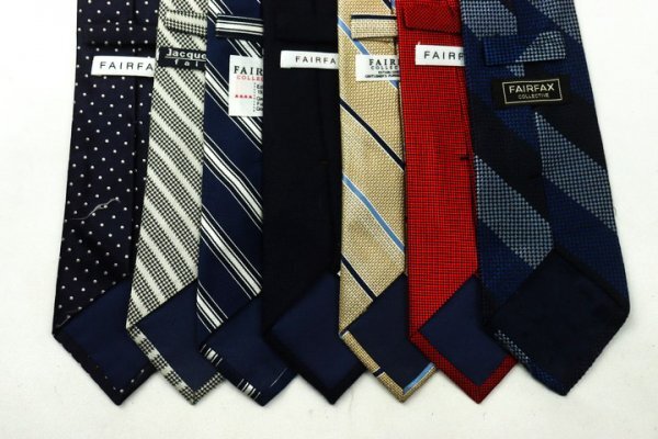 フェアファクス他 ストライプ柄 無地ソリッド ドット柄 総柄など メンズ ブランド ネクタイ 7点 セット まとめ売り 大量 卸 ts12614_画像2