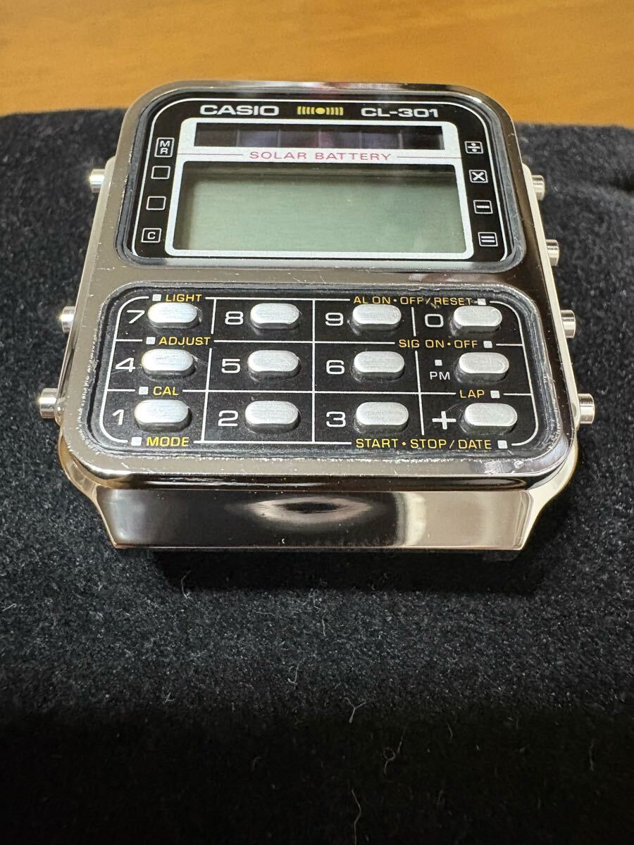  редкий CASIO Casio калькулятор CL-301 цифровой кварц наручные часы Vintage лицо только неподвижный товар 
