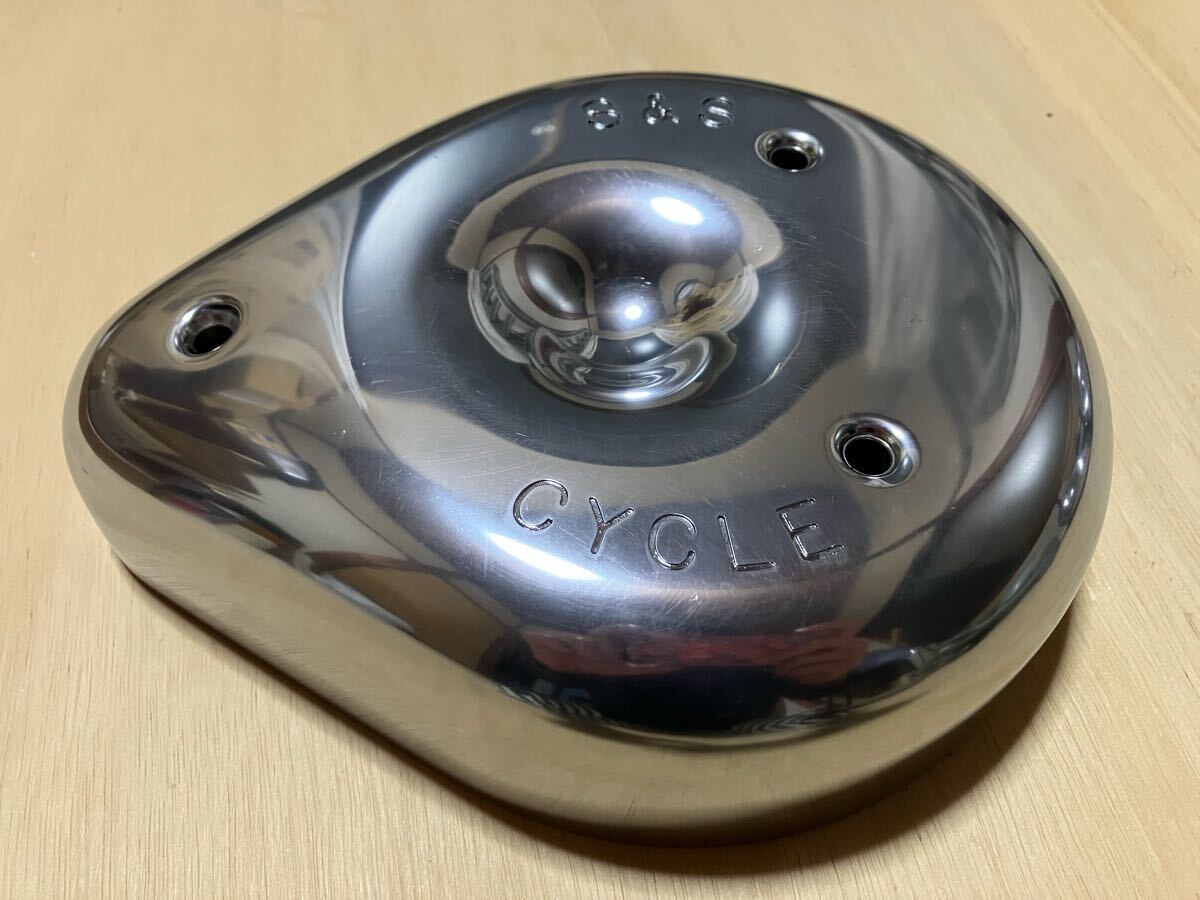 ポリッシュ S&S CYCLE文字 Bキャブ Lキャブ エアクリーナーカバー ビンテージ エボ ショベル パン ナックル 当時物 サバイバー_画像2