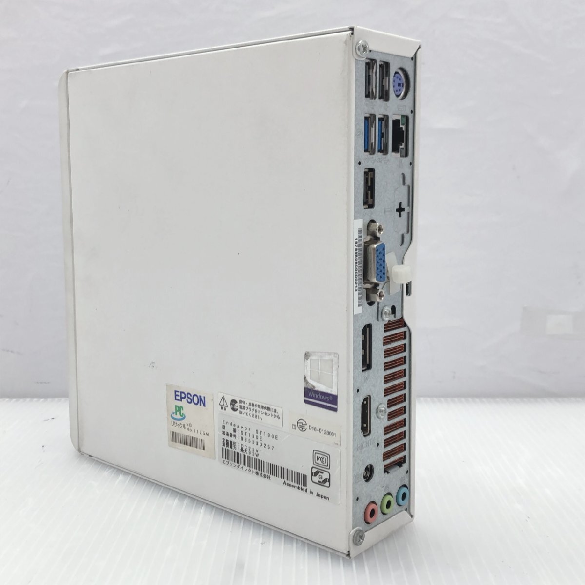 1円 【ジャンク】EPSON Endeavor ST190E Core i3-8100T メモリ4GB T018540