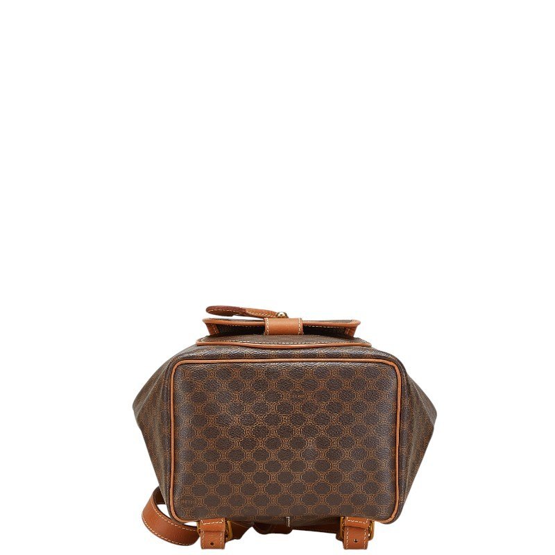 中古 セリーヌ リュック バックパック マカダム ブラウン PVC レザー レディース CELINE ABランク【送料無料】【西神店】_画像3