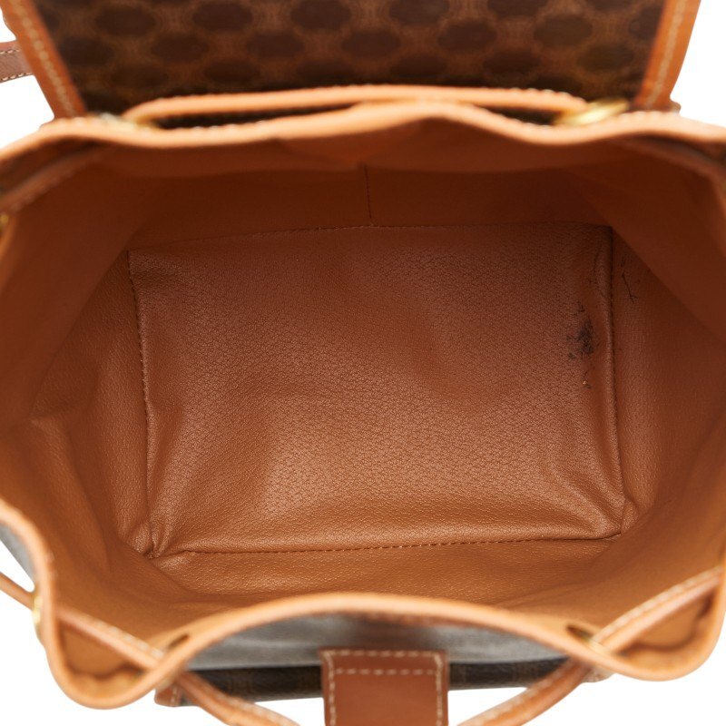 中古 セリーヌ リュック バックパック マカダム ブラウン PVC レザー レディース CELINE ABランク【送料無料】【西神店】_画像7