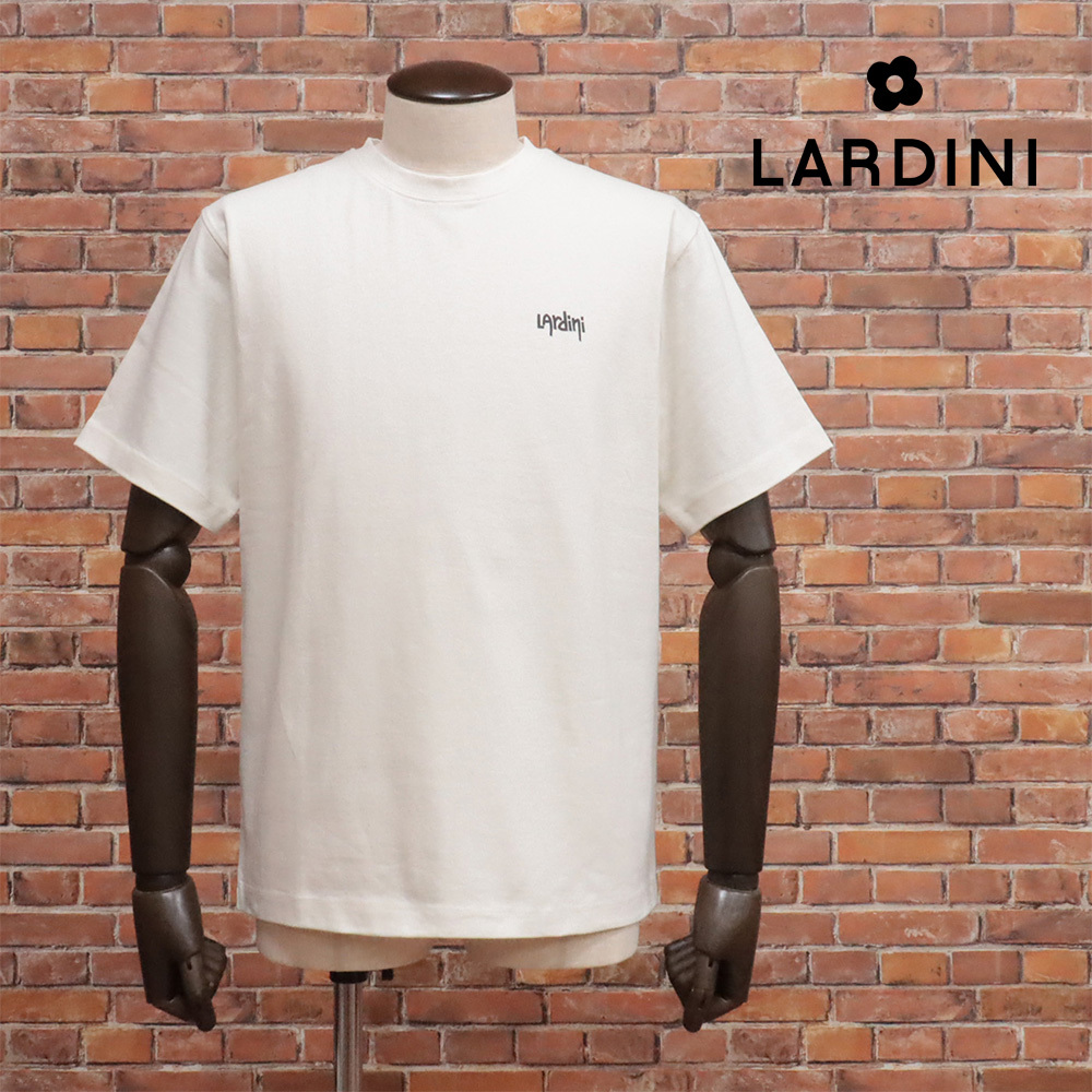 LARDINI/XSサイズ/半袖Tシャツ EQLTMC74 EQ62084 花バックプリント イタリア制 ラルディーニ 新品/アイボリー/kg158/