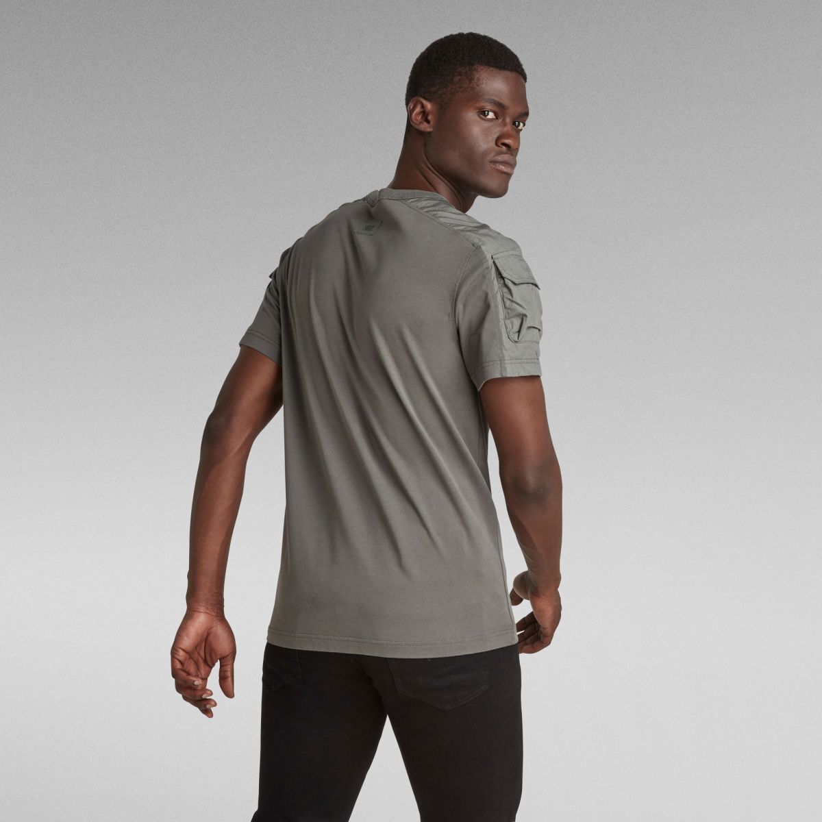 1円/G-STAR RAW/XSサイズ/ミリタリー調(diào)Tシャツ MIX WOVEN CARGO TEE D20000-A628 ウォッシュ ワイルド 半袖 新品/カーキ/jh162/