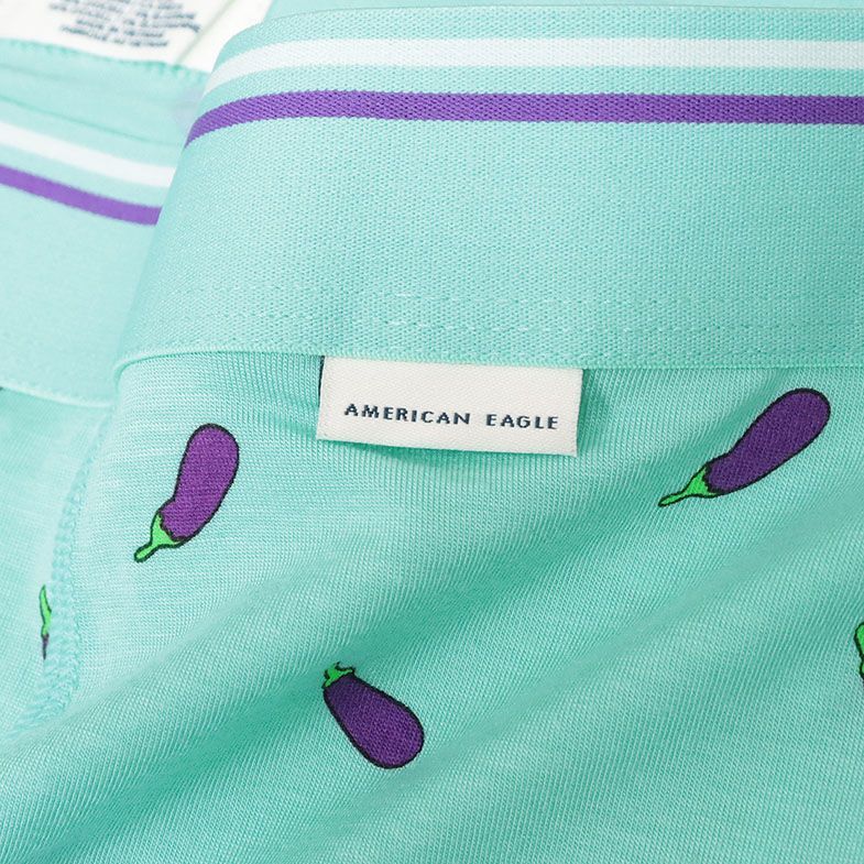 1円/AMERICAN EAGLE/Mサイズ/ボクサーブリーフ 0237-4007 ストレッチ なすび プリント 游び心 新品/緑/グリーン/ih205/