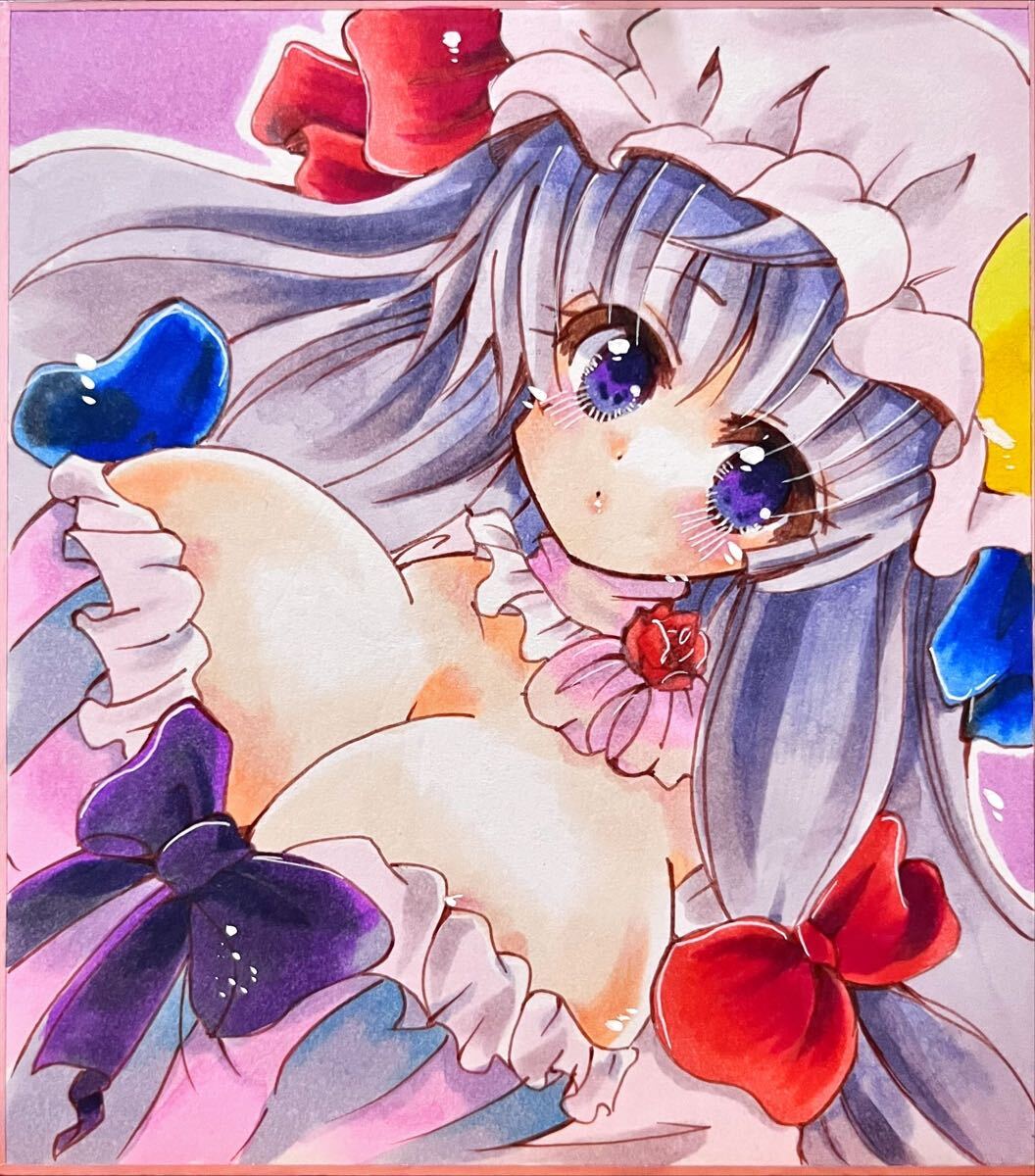 同人手描きイラスト☆ パチュリー・ノーレッジ【东方Project】　ミニ色纸