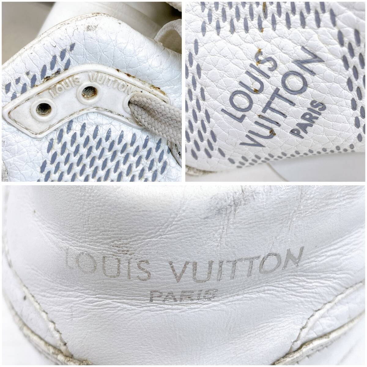 ■LOUIS VUITTON ルイヴィトン ランアウェイ スニーカー ダミエ ジャイアント エンボス ローカット ホワイト サイズ10 (28.5cm)■