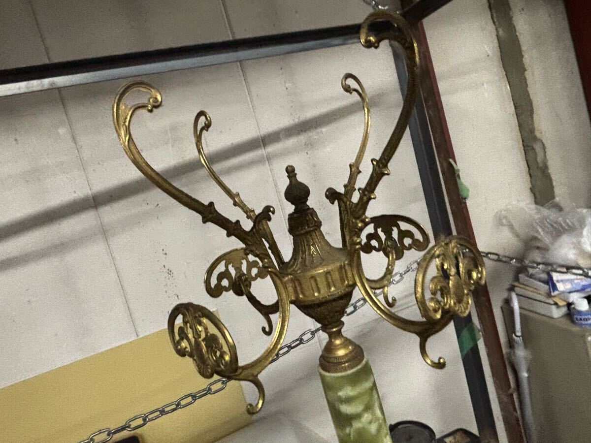 イタリア製 オニキス/真鍮金具ポールハンガー 高さ約170cm　　　帽子掛け/コートハンガー クラシック様式　おまけ付き_画像5