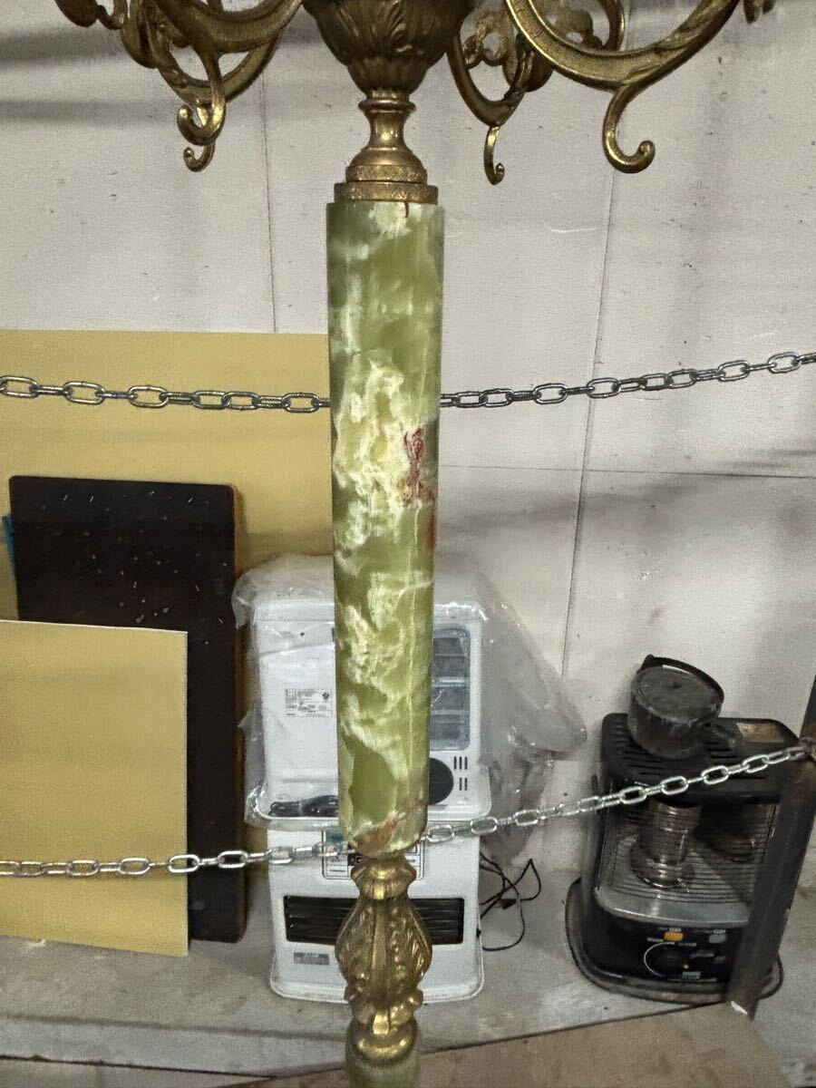 イタリア製 オニキス/真鍮金具ポールハンガー 高さ約170cm　　　帽子掛け/コートハンガー クラシック様式　おまけ付き_画像2