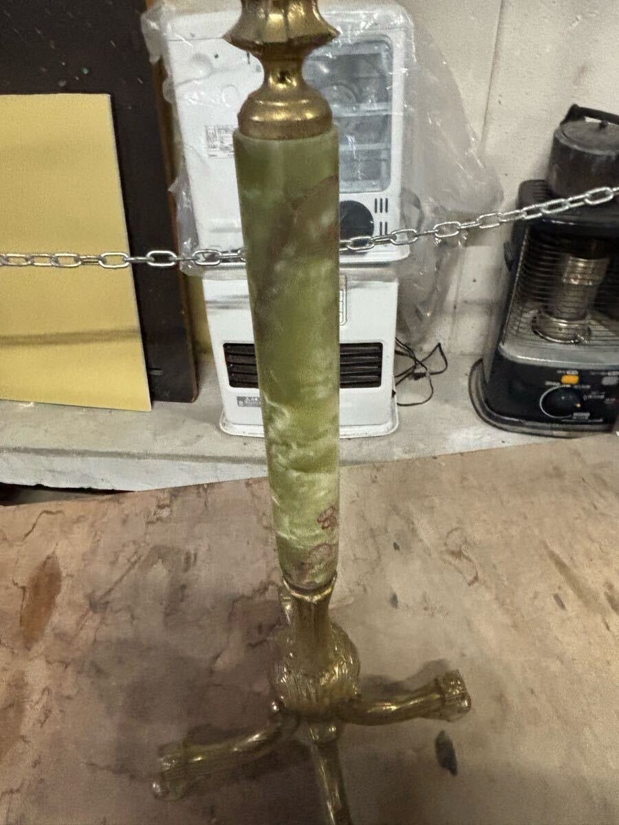 イタリア製 オニキス/真鍮金具ポールハンガー 高さ約170cm　　　帽子掛け/コートハンガー クラシック様式　おまけ付き_画像3