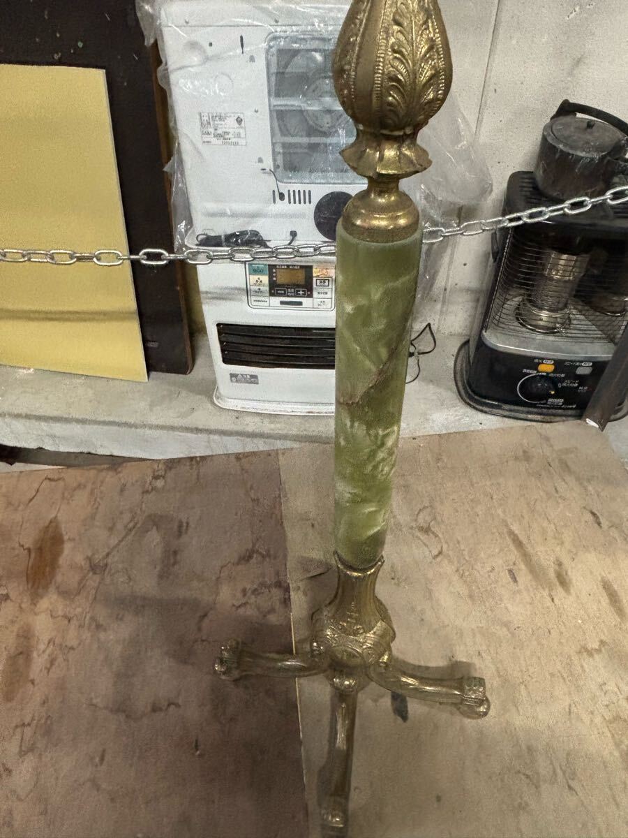 イタリア製 オニキス/真鍮金具ポールハンガー 高さ約170cm　　　帽子掛け/コートハンガー クラシック様式　おまけ付き_画像6