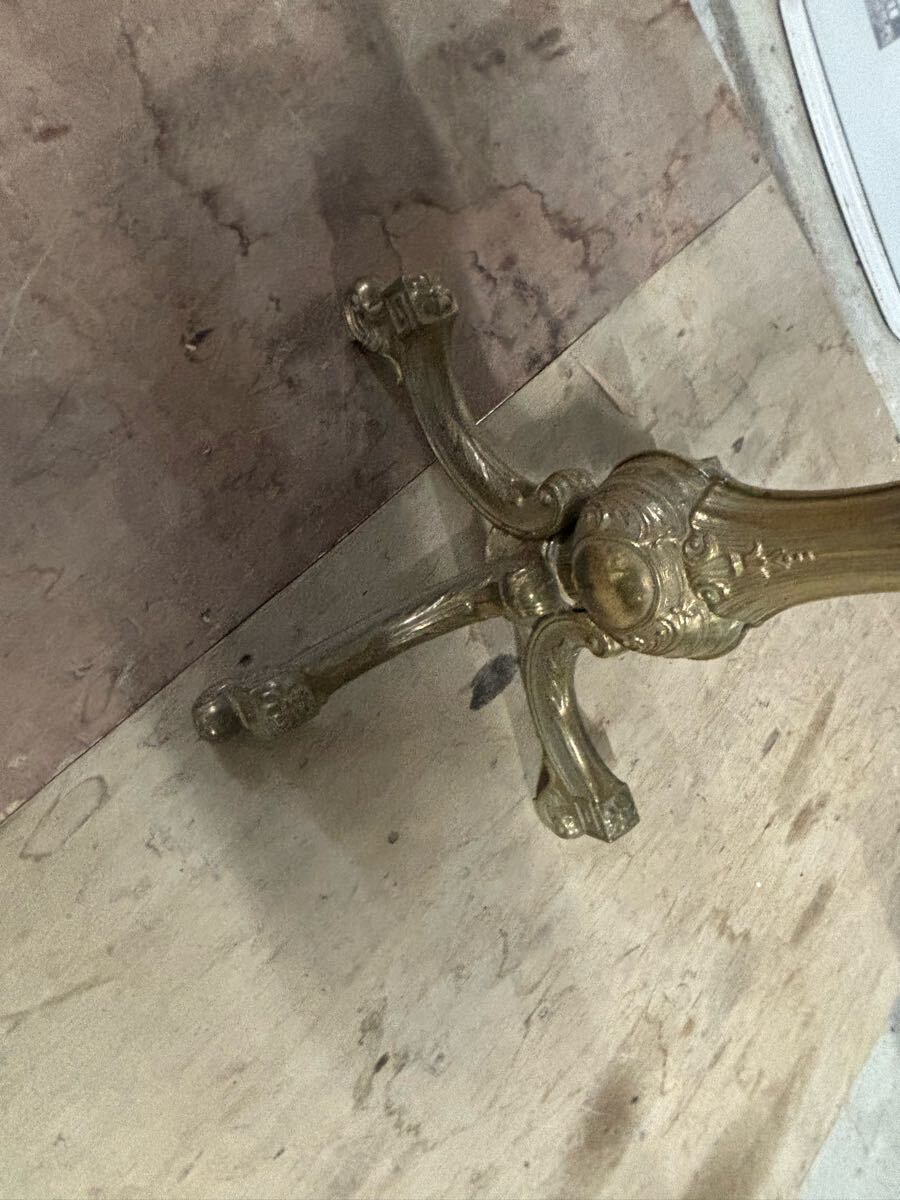 イタリア製 オニキス/真鍮金具ポールハンガー 高さ約170cm　　　帽子掛け/コートハンガー クラシック様式　おまけ付き_画像7