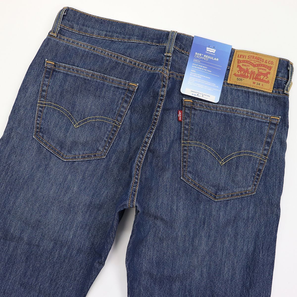 * Levi's Levis 505 новый товар COOL "дышит" скорость . удобный постоянный 7 минут длина укороченные брюки Denim 34 дюймовый [28229-0062-34] 4 .*QWER