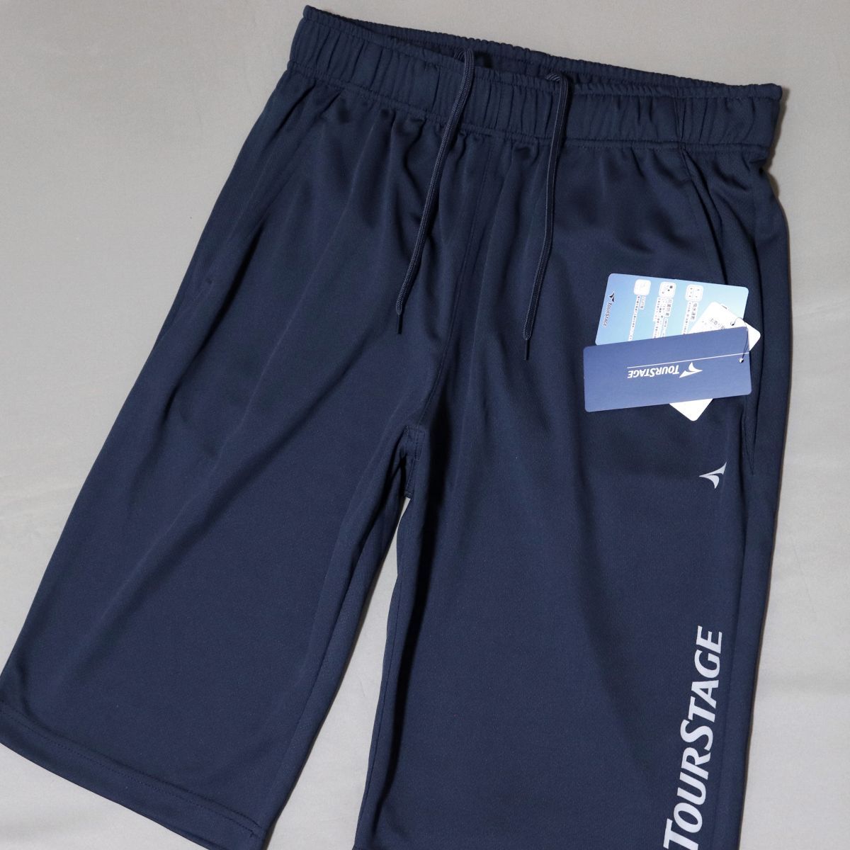 ★ブリヂストン ゴルフ GOLF ツアーステージ 新品 吸水速干 Tシャツ パンツ 上下セット SET 白紺 L [SET1252209C2TS-00-L] 一 五 弐★QWER