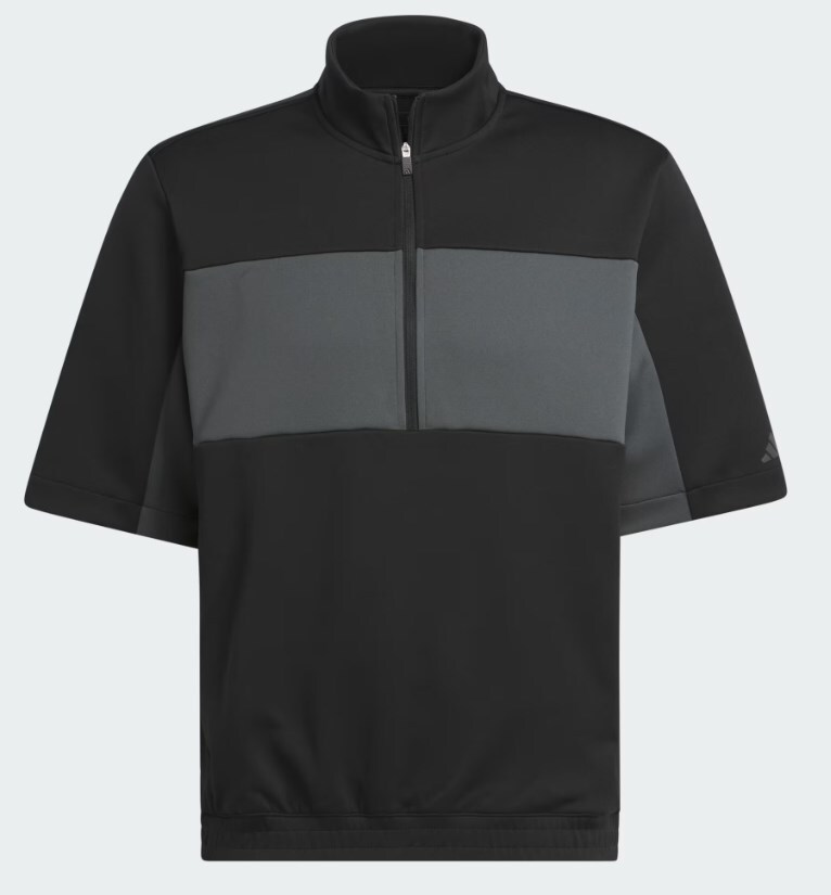 ★アディダス adidas ゴルフ GOLF 新品 メンズ 半袖 ハーフジップ プルオーバー ジャケット LLサイズ 黒灰[IW1395-XL] 二 參★QWER★