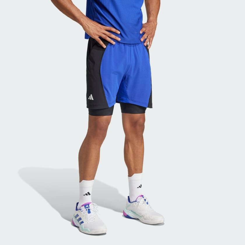 ○送料390円可能商品 アディダス ADIDAS 新品 メンズ ハーフパンツ ショーツ インナー付き セット XXLサイズ [IT2264-2XL] 四 零★QWER★