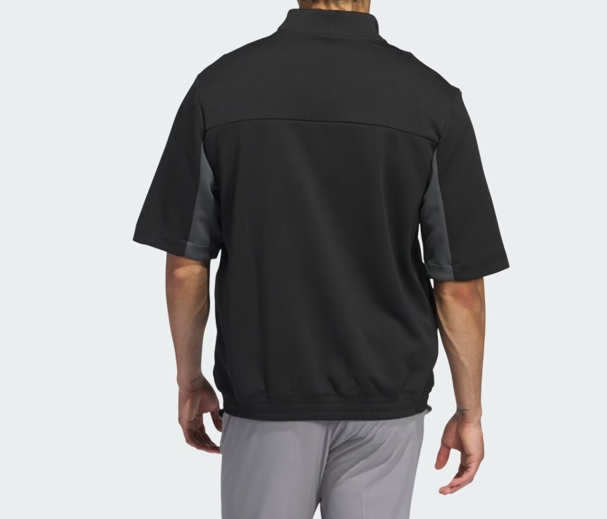 ★アディダス adidas ゴルフ GOLF 新品 メンズ 半袖 ハーフジップ プルオーバー ジャケット LLサイズ 黒灰[IW1395-XL] 二 參★QWER★