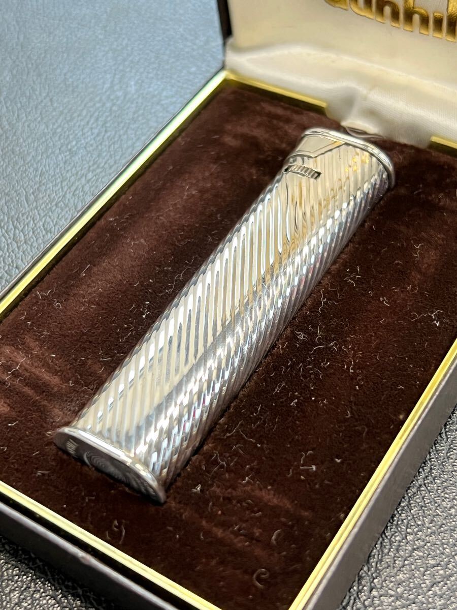 Dunhill Dunhill газовая зажигалка платье модель тонкий серебряный с коробкой красивый!