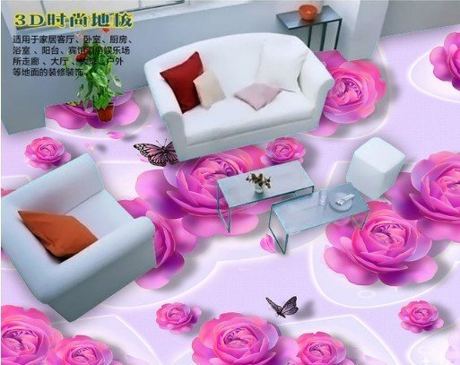 C339 巨大 3D フロアマット 1.2m*2m* フラワー 絨毯 モチーフ 花 リフォーム 防音 断熱 滑り止めシート 床 壁 天井 はがせるシール その他