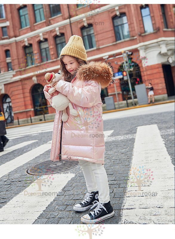 kids автомобиль i колено пуховик длинное пальто розовый [120cm] с хлопком водонепроницаемый ребенок зима предмет зима одежда K-303
