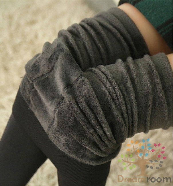 極暖！レディース 里起毛 厚手 レギンス 【K-014 グレー/灰色】パンツ 防寒 秋冬 あったか スパッツ タイツ スキーウェアー インナー