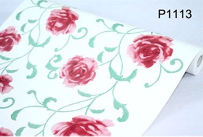 【50m】p1113 薔薇 フラワー 花柄 壁紙 シール リフォーム 多用途 ウォールステッカー はがせる リメイクシート