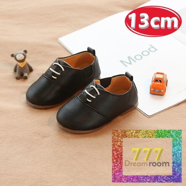 kids ポイント紐 レザーシューズ 【ブラック 13cm】靴 フォーマル子供 ベビー 合皮