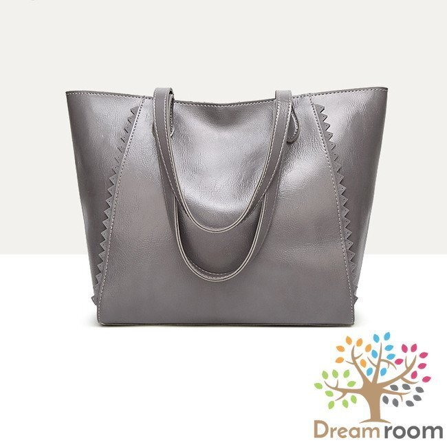 classic отметка оборка довольно большой кожа большая сумка BAG[ серый ] ручная сумочка Celeb кожзаменитель кожа K-092-2