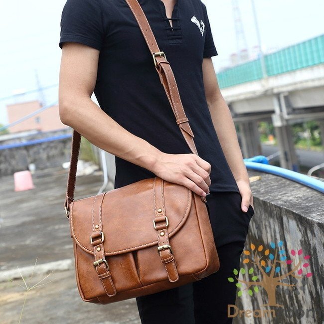 大容量 men's ショルダーバッグ PCバッグ ビジネス BAG 【ブラウン】 防水 旅行 通學(xué) 通勤 パソコン K-098-2
